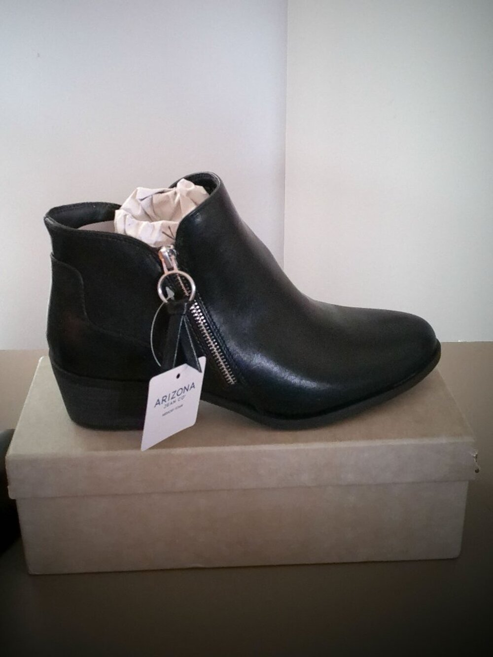 ARIZONA JEAN COMPANY NWT Black Harrison Stacked Heel Boots 10W - Picture 4 of 7